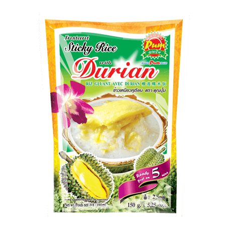 Instant Stick Rice with Durian